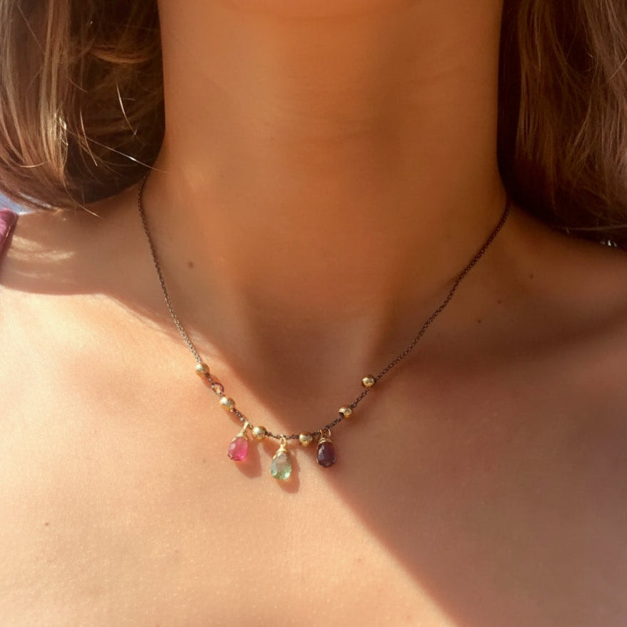 Collar Tejido 12 Turmalinas