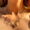 Collar Cadena Delgada Oro con Piedra