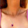 Collar Cadena Delgada Plata con Piedra