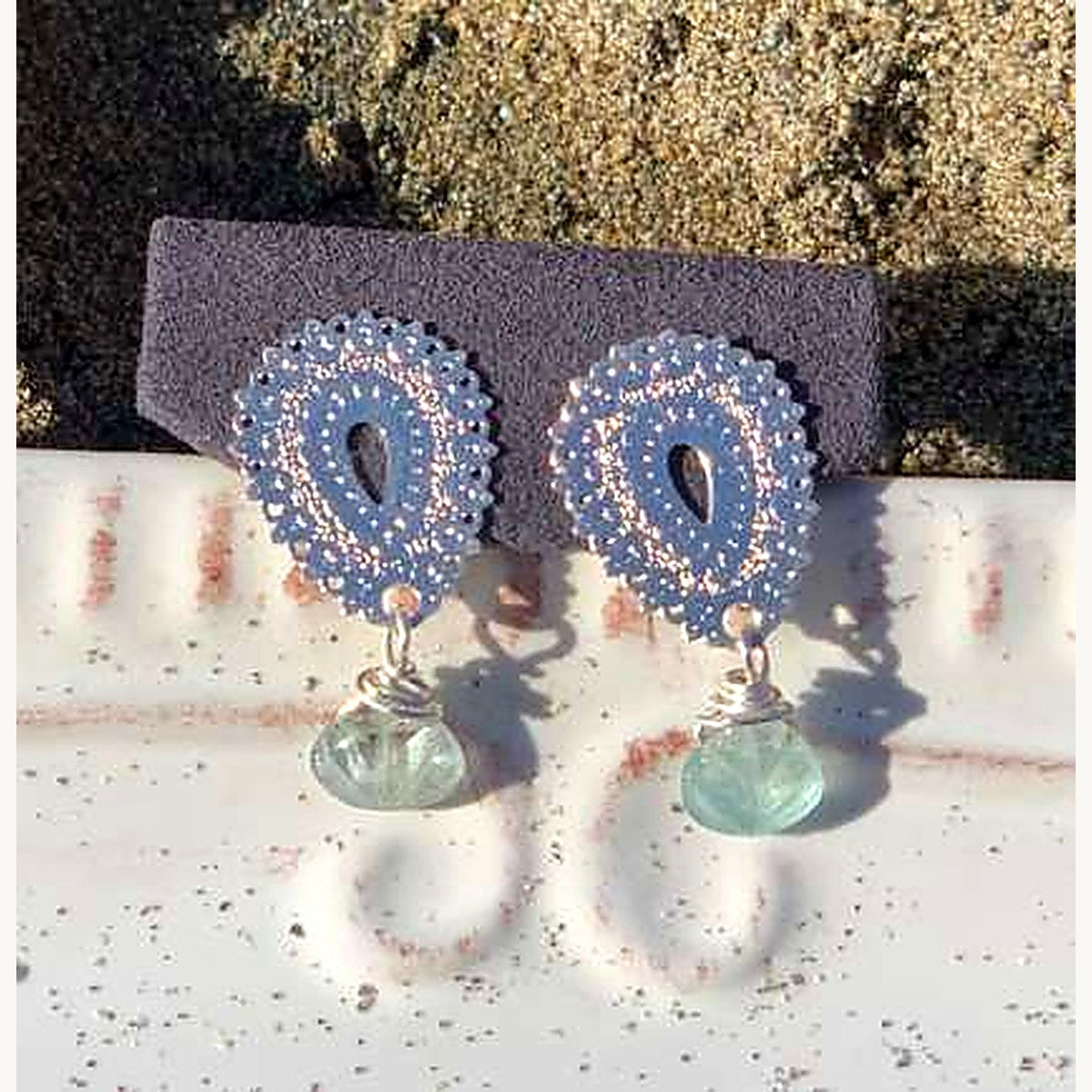 Aros Agua Marina Plata